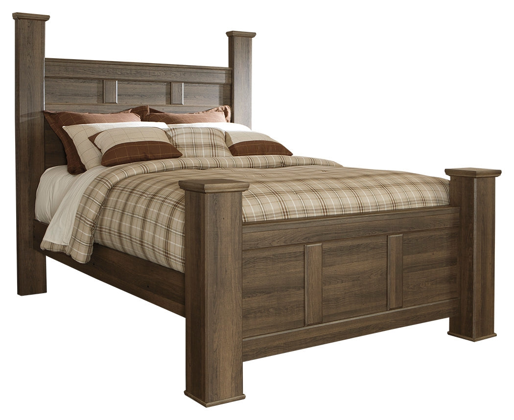 Juararo Queen Poster Bed, Dresser, Mirror, Chest and 2 Nightstands