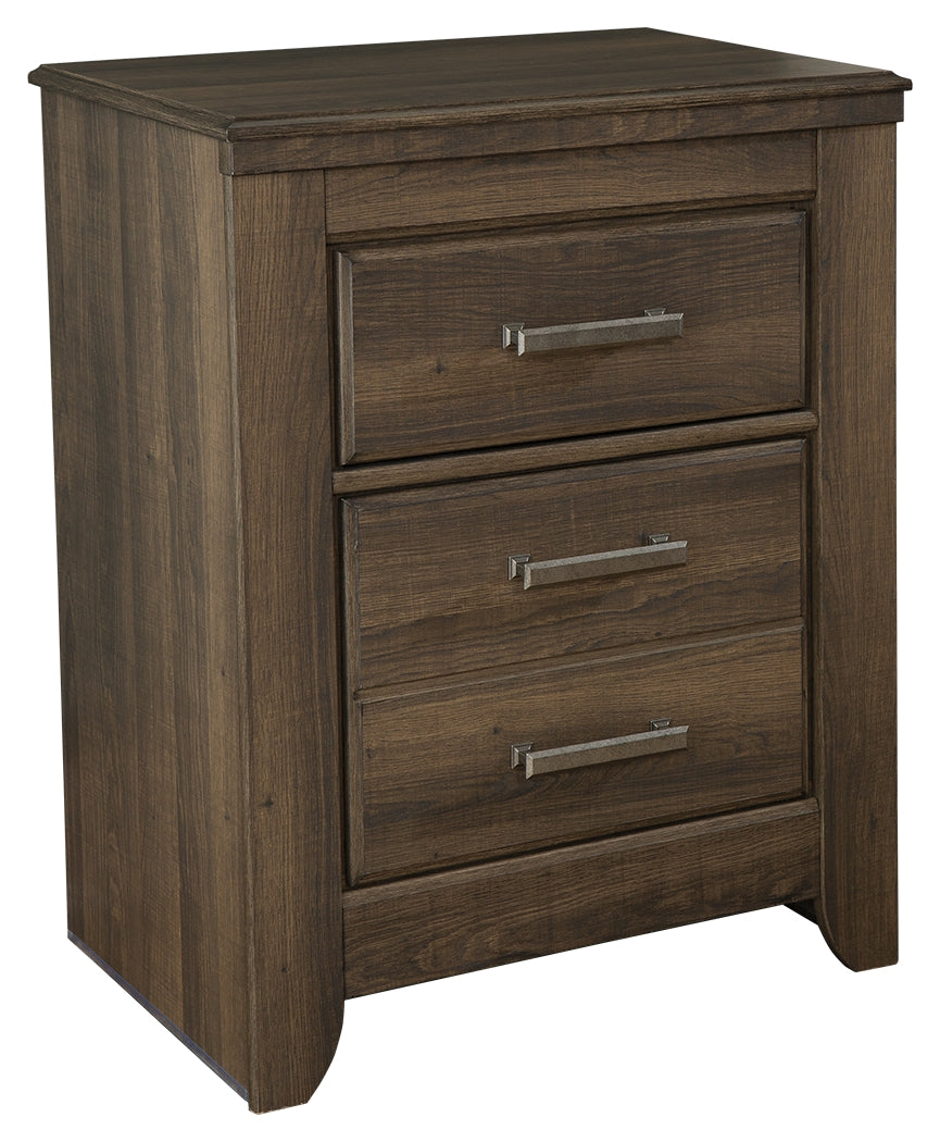 Juararo California King Poster Bed, Dresser, Mirror, Chest and 2 Nightstands