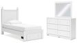 Furniture City Houma - Ashley Furniture - Mollviney Twin Panel Storage Bed, Dresser and Mirror - Twin Panel Storage Bed, Dresser and Mirror - B2540B8