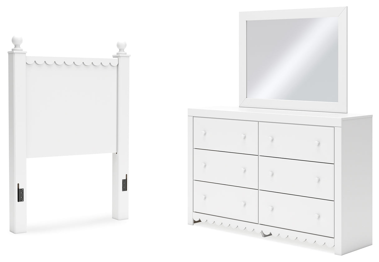 Furniture City Houma - Ashley Furniture - Mollviney Twin Panel Headboard, Dresser and Mirror - Twin Panel Headboard, Dresser and Mirror - B2540B10