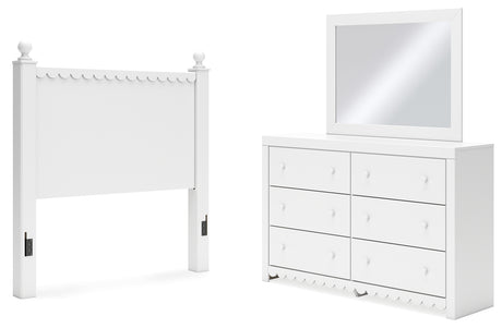 Furniture City Houma - Ashley Furniture - Mollviney Full Panel Headboard, Dresser and Mirror - Full Panel Headboard, Dresser and Mirror - B2540B11