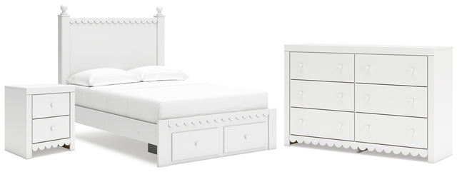 Furniture City Houma - Ashley Furniture - Mollviney Full Panel Storage Bed, Dresser and Nightstand - Full Panel Storage Bed, Dresser and Nightstand - B2540B12