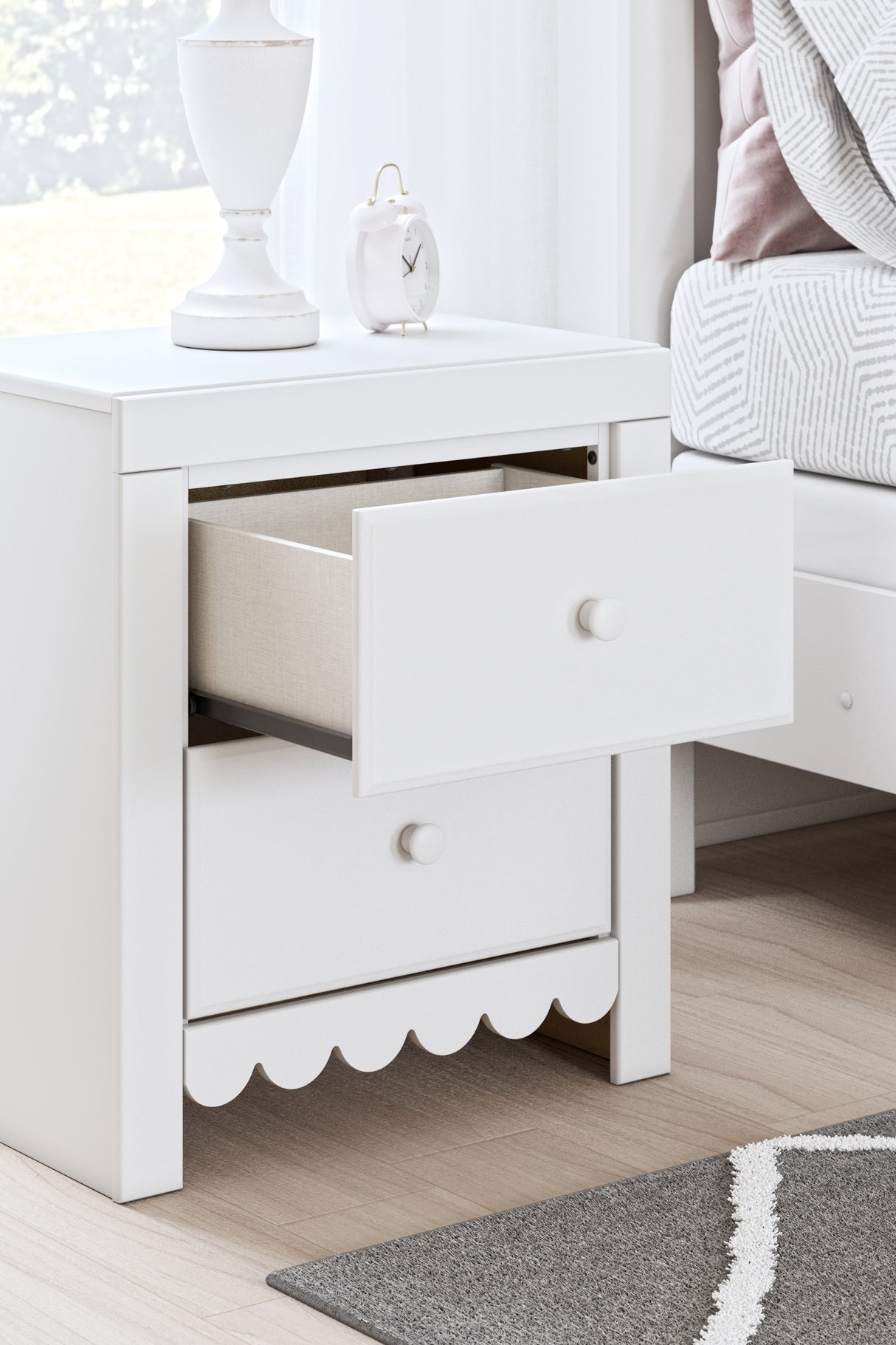Mollviney Full Panel Storage Bed, Dresser and Nightstand