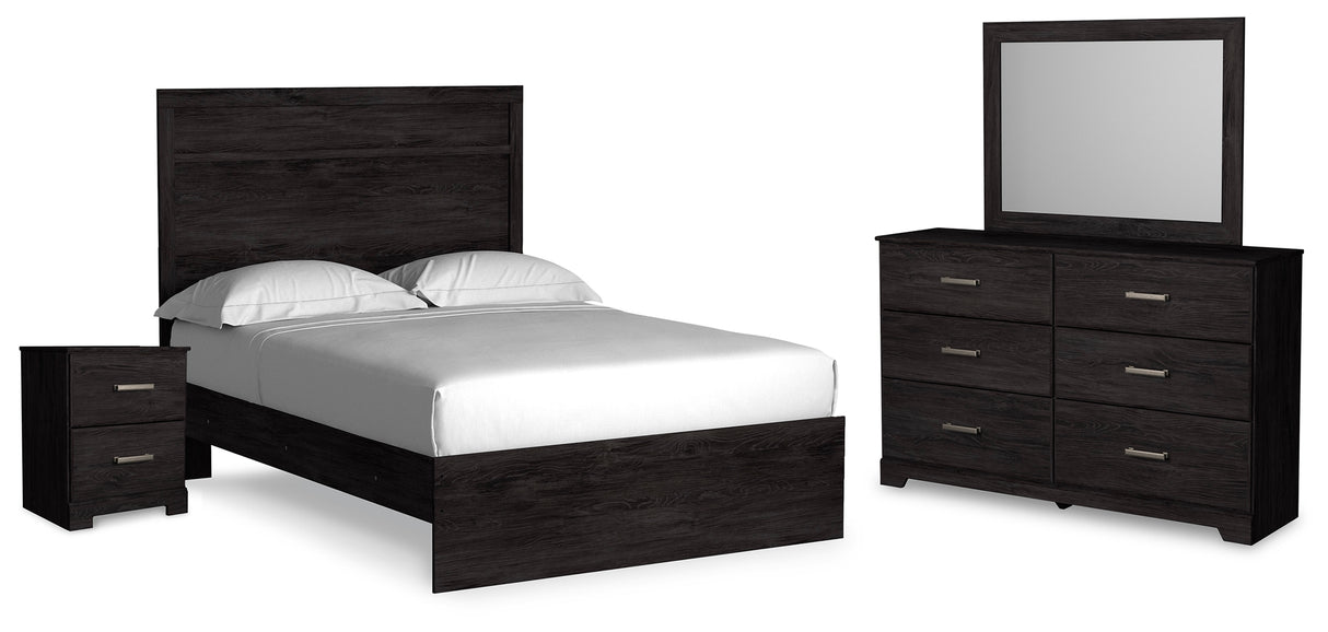 Belachime Full Panel Bed, Dresser, Mirror and Nightstand