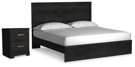 Furniture City Houma - Ashley Furniture - Belachime King Panel Bed and Nightstand - King Panel Bed and Nightstand - B2589B9