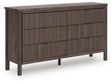 Furniture City Houma - Ashley Furniture - Pamytta Dresser - Six Drawer Dresser / Brown - PCB2614-31