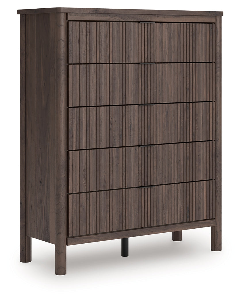 Furniture City Houma - Ashley Furniture - Pamytta Wide Chest of Drawers - Five Drawer Wide Chest / Brown - PCB2614-46