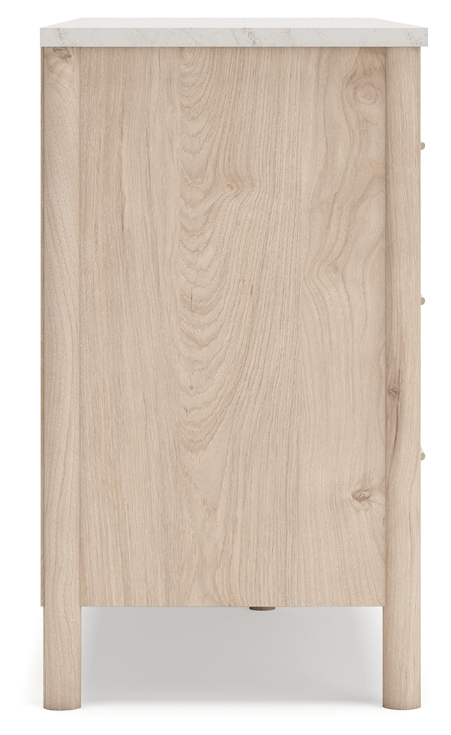 Cadmori King Upholstered Panel Bed, Dresser and Nightstand