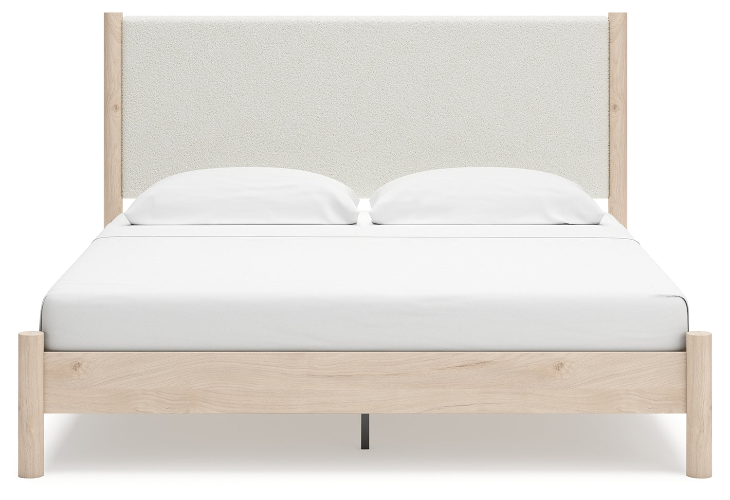 Cadmori King Upholstered Panel Bed, Dresser, Mirror and Nightstand