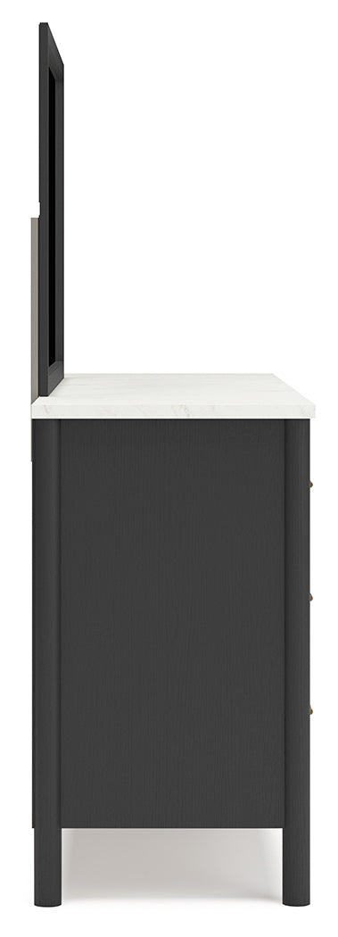 Cadmori King Panel Bed, Dresser, Mirror and Nightstand