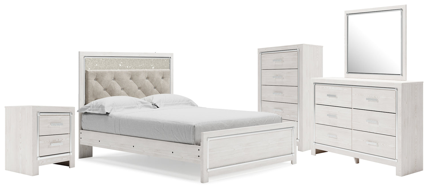 Furniture City Houma - Ashley Furniture - Altyra Queen Upholstered Panel Bed, Dresser, Mirror, Chest and Nightstand - Queen Upholstered Panel Bed, Dresser, Mirror, Chest and Nightstand - B2640B62