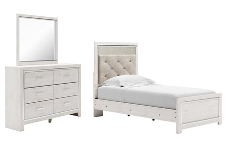 Furniture City Houma - Ashley Furniture - Altyra Twin Panel Bed, Dresser and Mirror - Twin Panel Bed, Dresser and Mirror / White - B2640B7