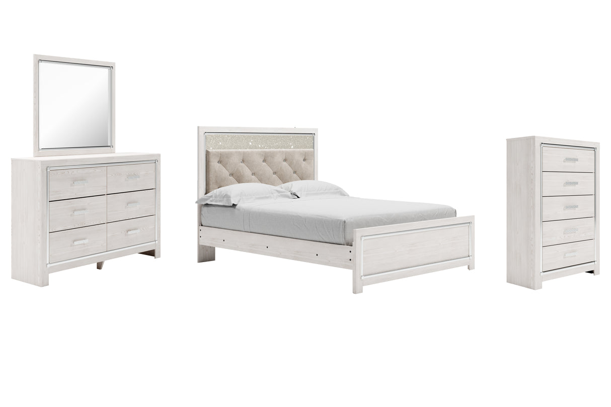 Furniture City Houma - Ashley Furniture - Altyra Queen Upholstered Panel Bed, Dresser, Mirror, and Chest - Queen Upholstered Panel Bed, Dresser, Mirror, and Chest - B2640B35