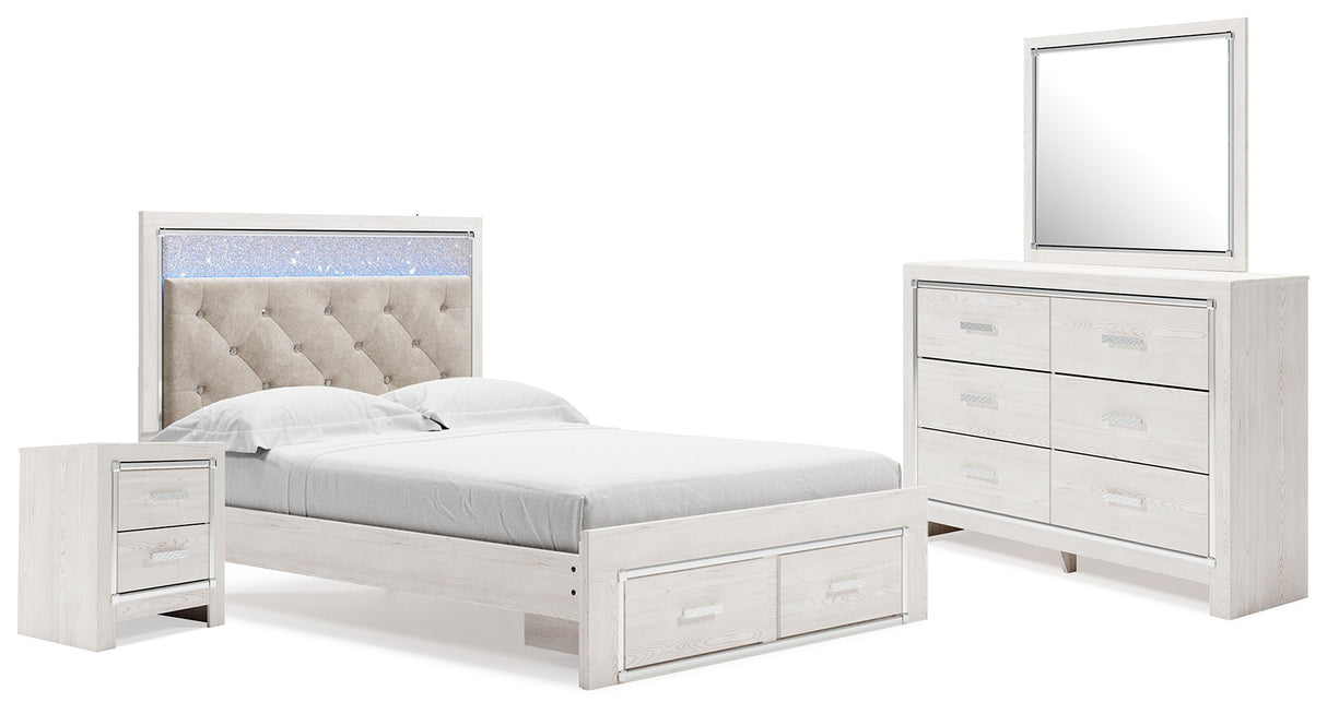 Furniture City Houma - Ashley Furniture - Altyra Queen Panel Storage Bed with Mirrored Dresser and Nightstand - Queen Panel Storage Bed with Mirrored Dresser and Nightstand - B2640B31