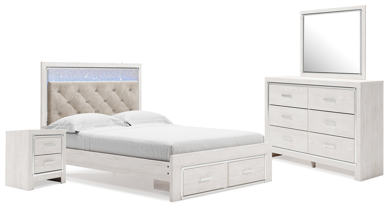 Furniture City Houma - Ashley Furniture - Altyra Queen Panel Storage Bed with Mirrored Dresser and Nightstand - Queen Panel Storage Bed with Mirrored Dresser and Nightstand - B2640B31
