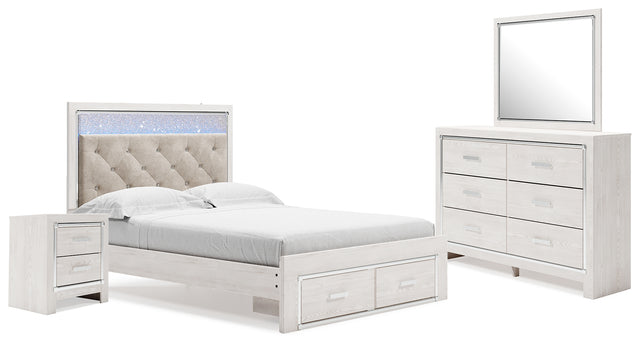 Furniture City Houma - Ashley Furniture - Altyra Queen Panel Storage Bed with Mirrored Dresser and Nightstand - Queen Panel Storage Bed with Mirrored Dresser and Nightstand - B2640B31