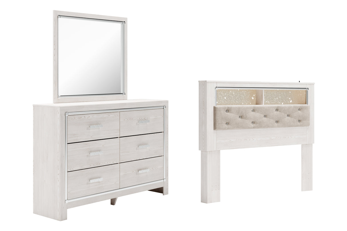 Furniture City Houma - Ashley Furniture - Altyra Queen Bookcase Headboard, Dresser and Mirror - Queen Bookcase Headboard, Dresser and Mirror - B2640B55