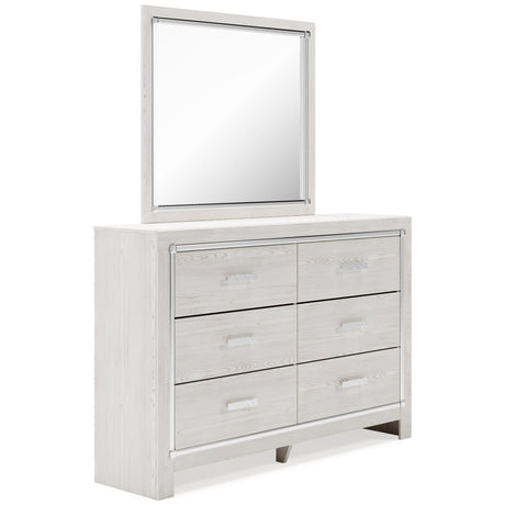 Furniture City Houma - Ashley Furniture - Altyra Queen Upholstered Panel Bed, Dresser, Mirror, Chest and 2 Nightstands - Queen Upholstered Panel Bed, Dresser, Mirror, Chest and 2 Nightstands / White - B2640B36