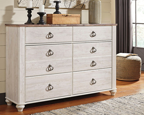Furniture City Houma - Ashley Furniture - Willowton Dresser - Six Drawer Dresser - B267-31