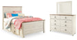 Furniture City Houma - Ashley Furniture - Willowton Full Panel Bed with Storage, Dresser and Mirror - Full Panel Bed with Storage, Dresser and Mirror - B267B52