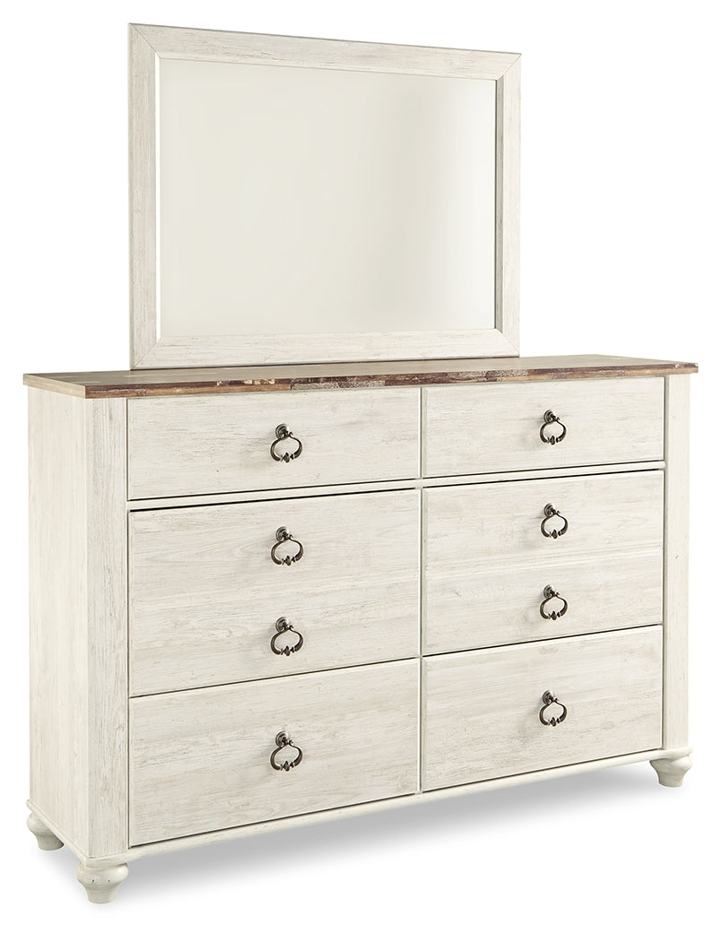 Willowton Queen Panel Bed, Dresser, Mirror, and Nightstand