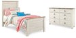 Furniture City Houma - Ashley Furniture - Willowton Twin Panel Bed and Dresser - Twin Panel Bed and Dresser - B267B53