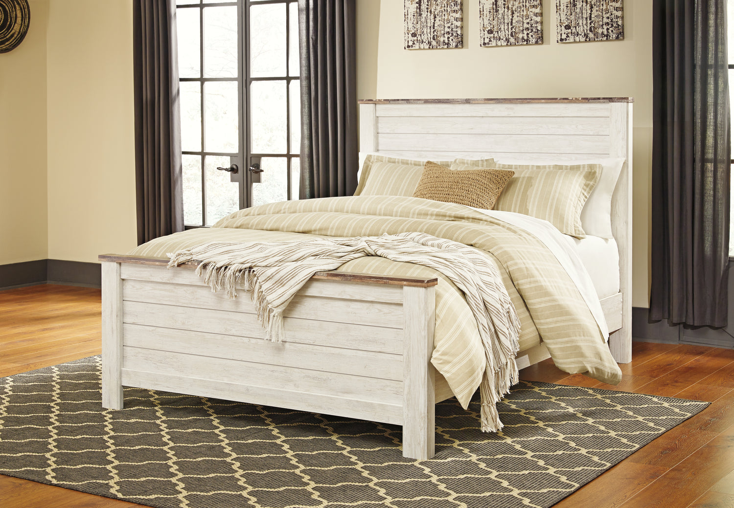 Furniture City Houma - Ashley Furniture - Willowton King Panel Bed - King Panel Bed - B267B10