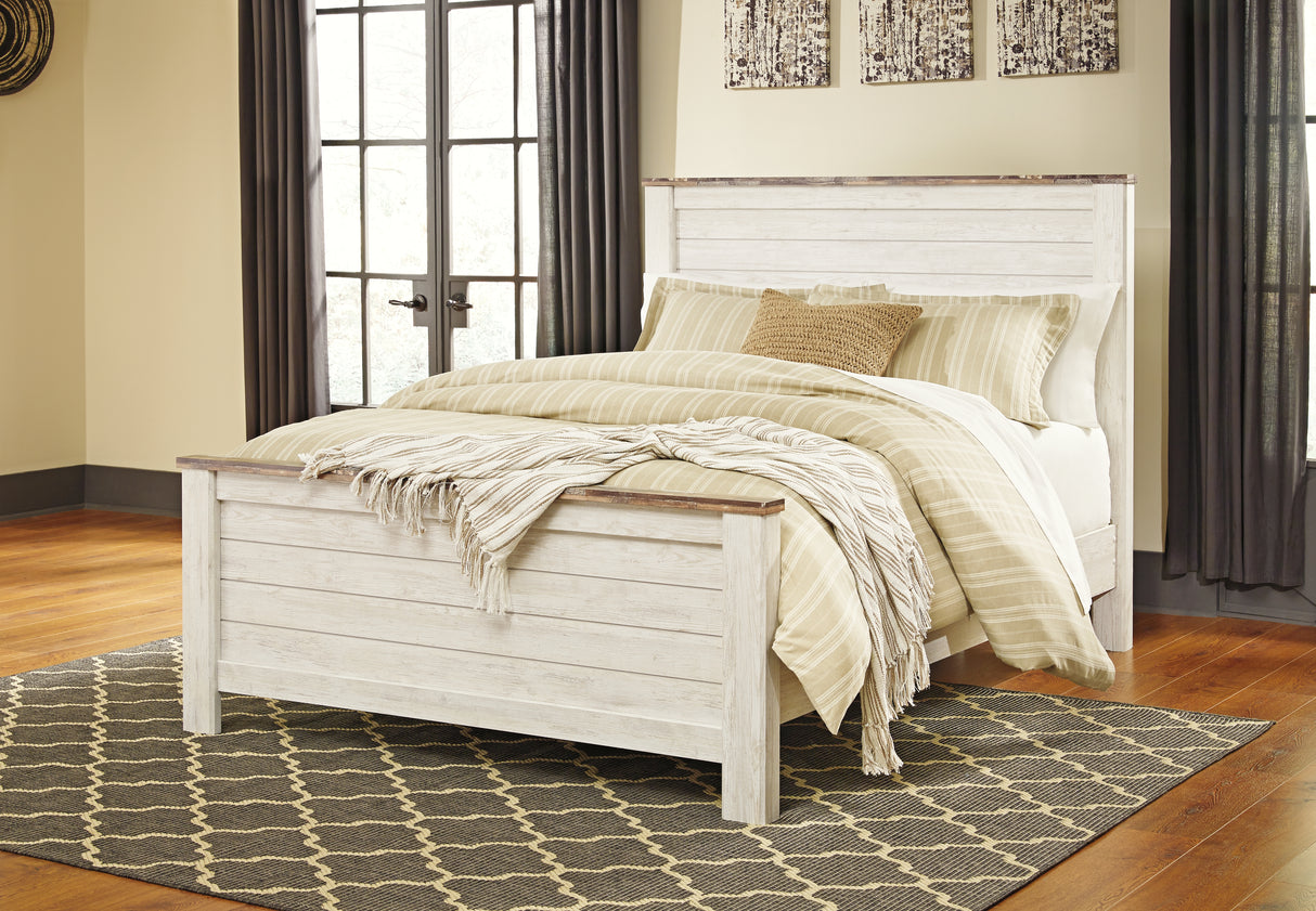 Willowton Queen Panel Bed, Dresser and Mirror