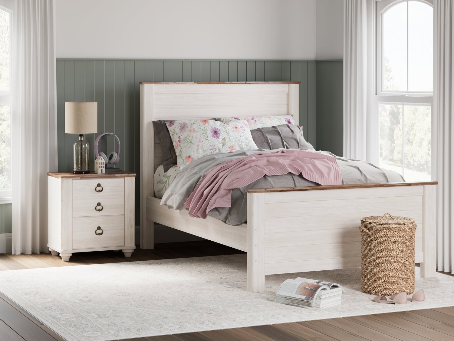 Furniture City Houma - Ashley Furniture - Willowton Full Panel Bed - Full Panel Bed - B267B17