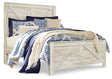 Furniture City Houma - Ashley Furniture - Bellaby Queen Crossbuck Panel Bed, Dresser, Mirror and 2 Nightstands - Queen Crossbuck Panel Bed, Dresser, Mirror and 2 Nightstands / Whitewash - B331B13