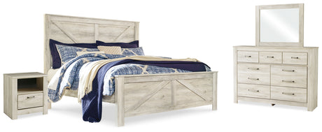 Furniture City Houma - Ashley Furniture - Bellaby King Crossbuck Panel Bed, Dresser, Mirror, and Nightstand - King Crossbuck Panel Bed, Dresser, Mirror, and Nightstand - B331B15