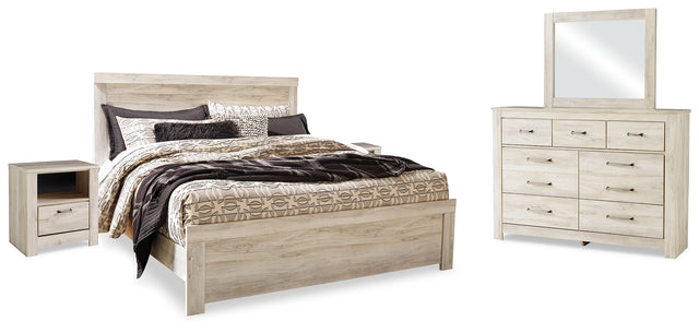 Furniture City Houma - Ashley Furniture - Bellaby King Panel Bed, Dresser, Mirror and 2 Nightstands - King Panel Bed, Dresser, Mirror and 2 Nightstands - B331B22