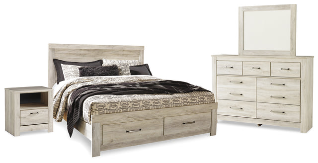 Furniture City Houma - Ashley Furniture - Bellaby King Panel Storage Bed, Dresser, Mirror and Nightstand - King Panel Storage Bed, Dresser, Mirror and Nightstand - B331B12