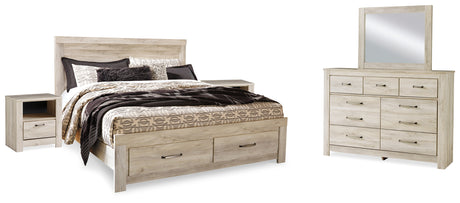 Furniture City Houma - Ashley Furniture - Bellaby King Panel Storage Bed, Dresser, Mirror and 2 Nightstands - King Panel Storage Bed, Dresser, Mirror and 2 Nightstands - B331B19
