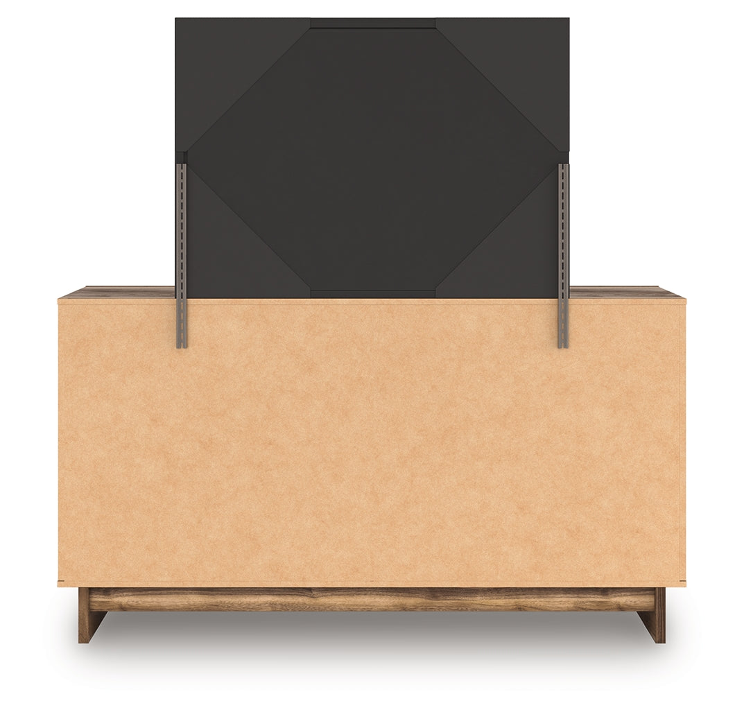 Chirason Full Upholstered Bed, Dresser and Mirror