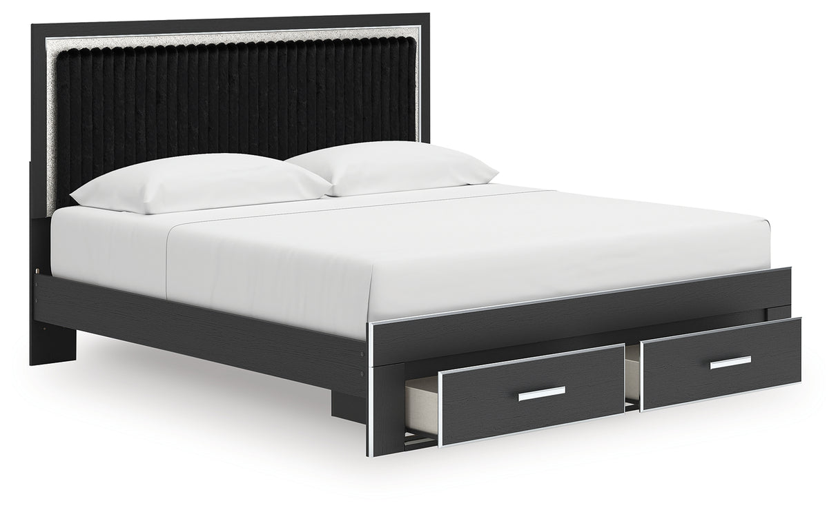 Zuraleus King Upholstered Panel Storage Bed