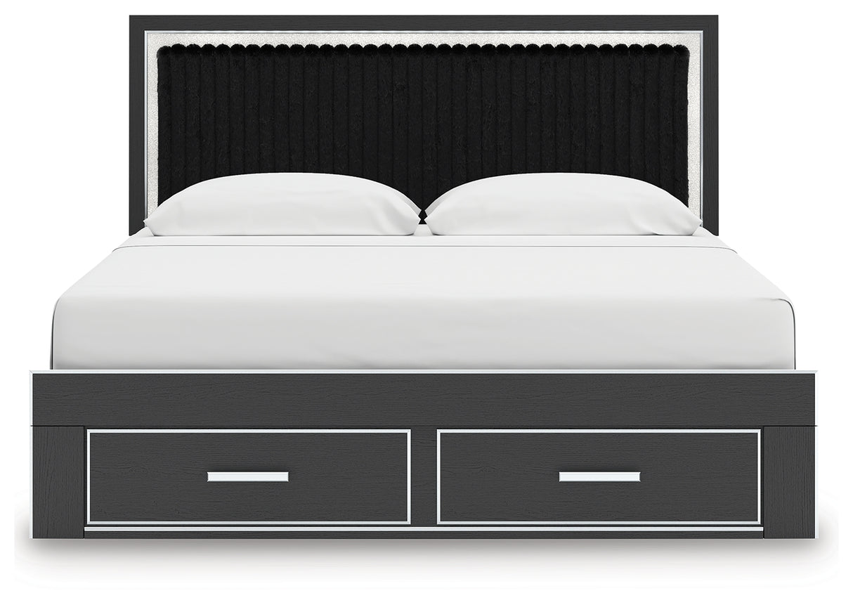 Zuraleus King Upholstered Panel Storage Bed