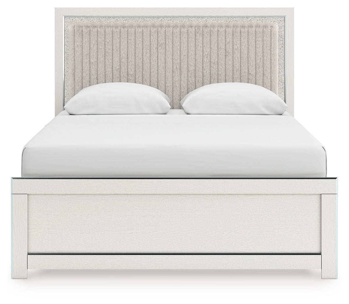 Zuraleus Queen Upholstered Panel Bed, Dresser, Mirror and Nightstand