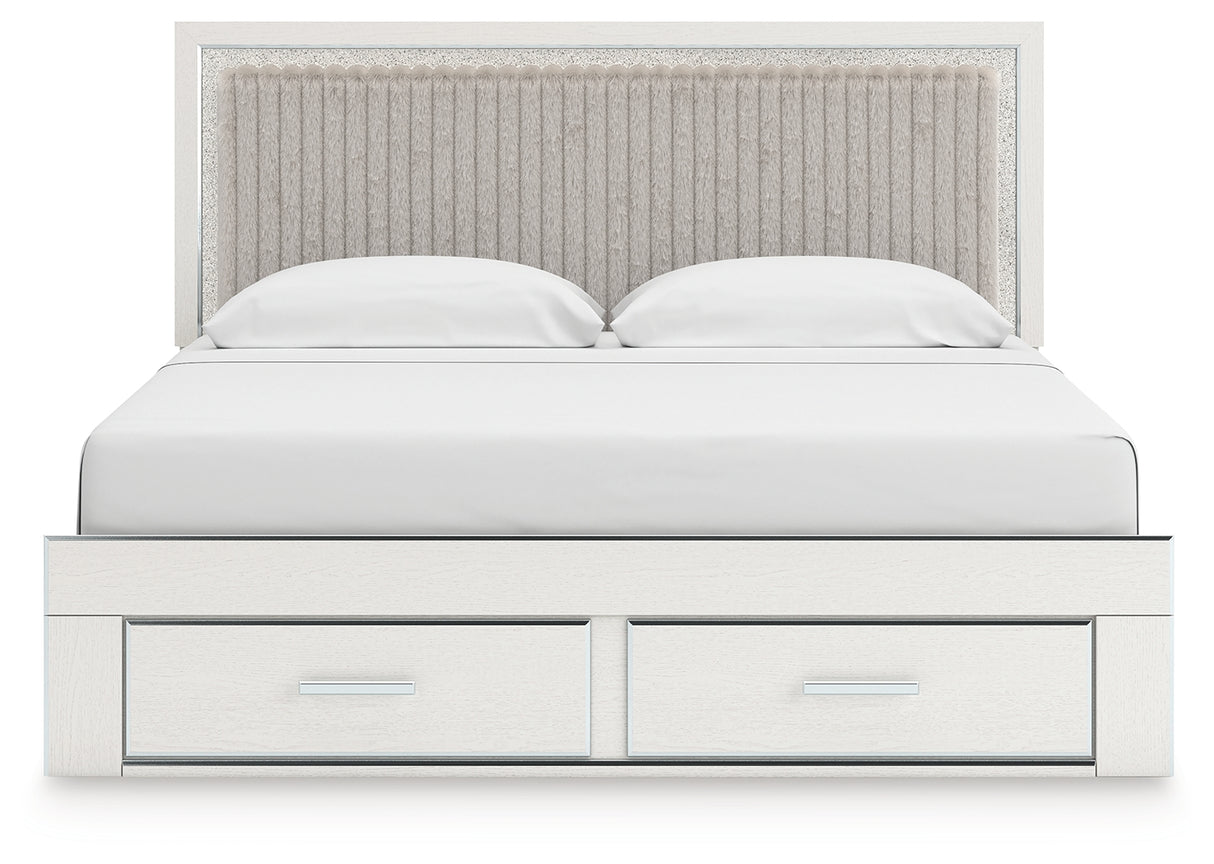 Zuraleus King Upholstered Panel Storage Bed