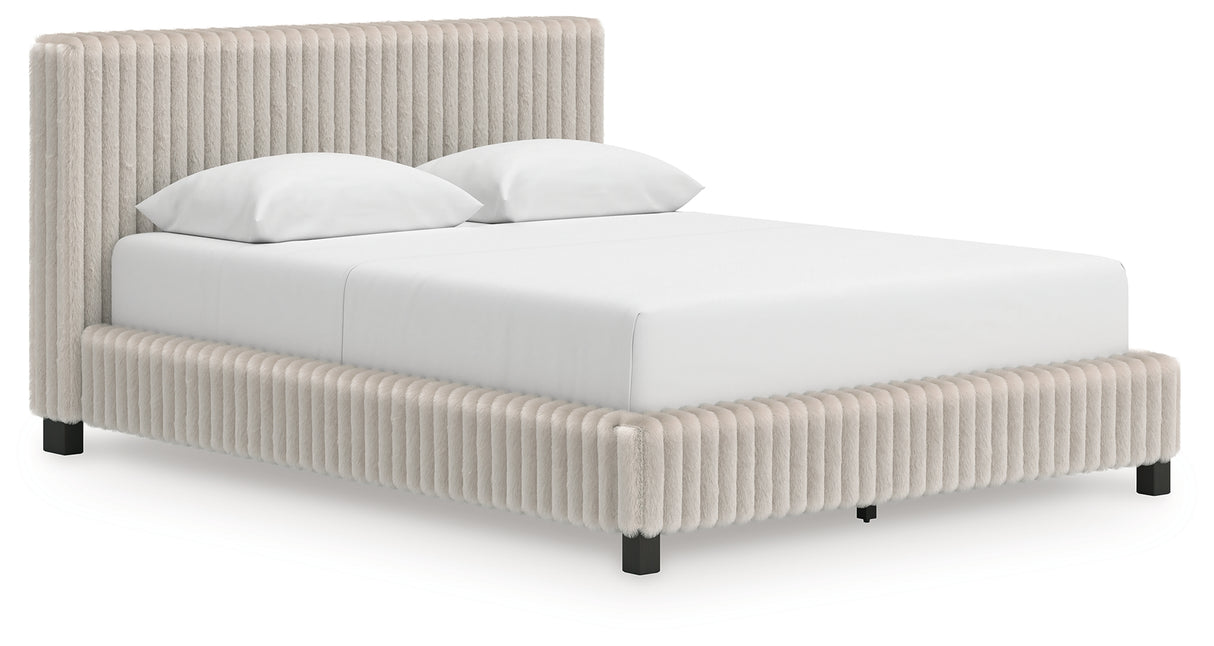 Zuraleus Queen Upholstered Bed, Dresser and Mirror
