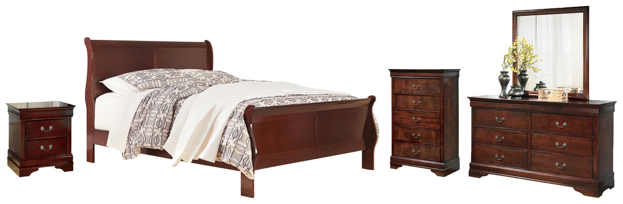 Furniture City Houma - Ashley Furniture - Alisdair Queen Sleigh Bed, Dresser, Mirror, Chest and Nightstand - Queen Sleigh Bed, Dresser, Mirror, Chest and Nightstand - B376B12