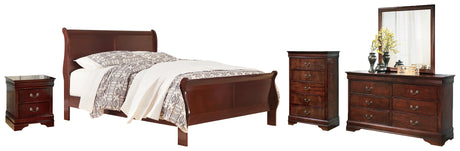 Furniture City Houma - Ashley Furniture - Alisdair Queen Sleigh Bed, Dresser, Mirror, Chest and Nightstand - Queen Sleigh Bed, Dresser, Mirror, Chest and Nightstand - B376B12