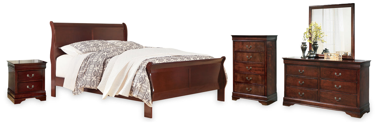 Furniture City Houma - Ashley Furniture - Alisdair California King Sleigh Bed, Dresser, Mirror, Chest and Nightstand - California King Sleigh Bed, Dresser, Mirror, Chest and Nightstand - B376B36