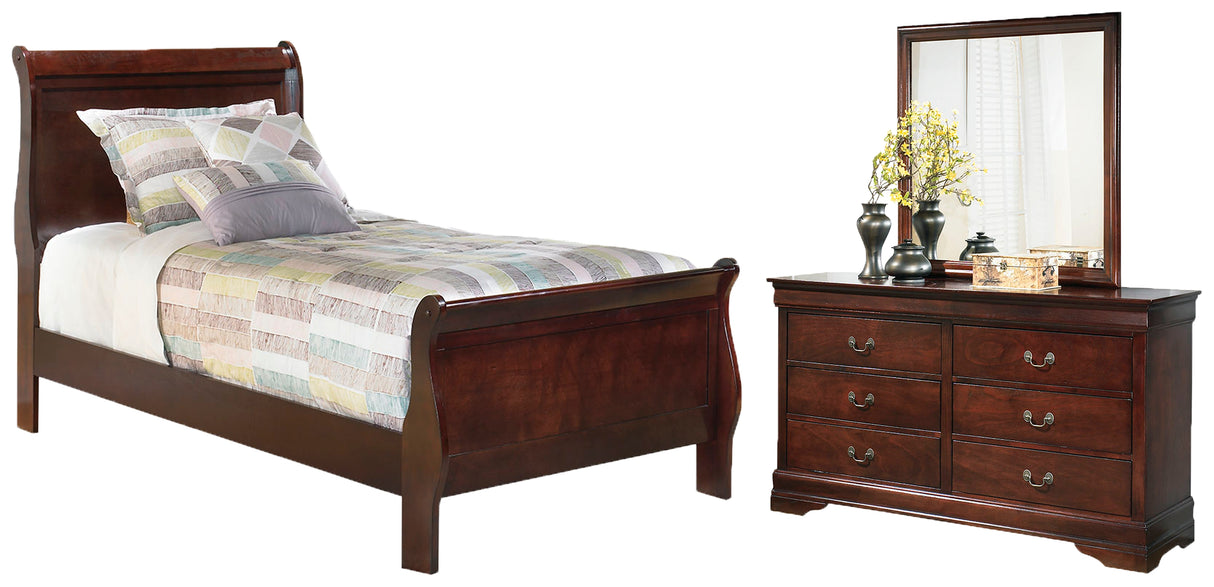 Furniture City Houma - Ashley Furniture - Alisdair Twin Sleigh Bed, Dresser and Mirror - Twin Sleigh Bed, Dresser and Mirror - B376B6