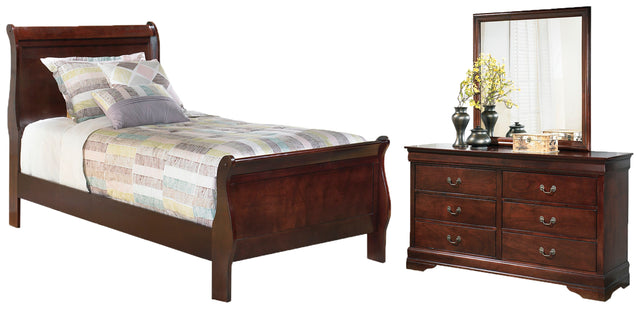 Furniture City Houma - Ashley Furniture - Alisdair Twin Sleigh Bed, Dresser and Mirror - Twin Sleigh Bed, Dresser and Mirror - B376B6