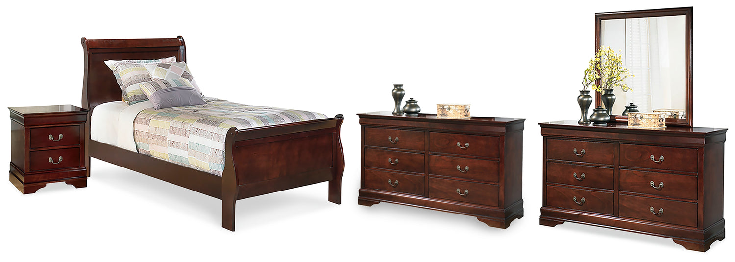 Furniture City Houma - Ashley Furniture - Alisdair Twin Sleigh Bed, 2 Dressers, Mirror and Nightstand - Twin Sleigh Bed, 2 Dressers, Mirror and Nightstand - B376B33