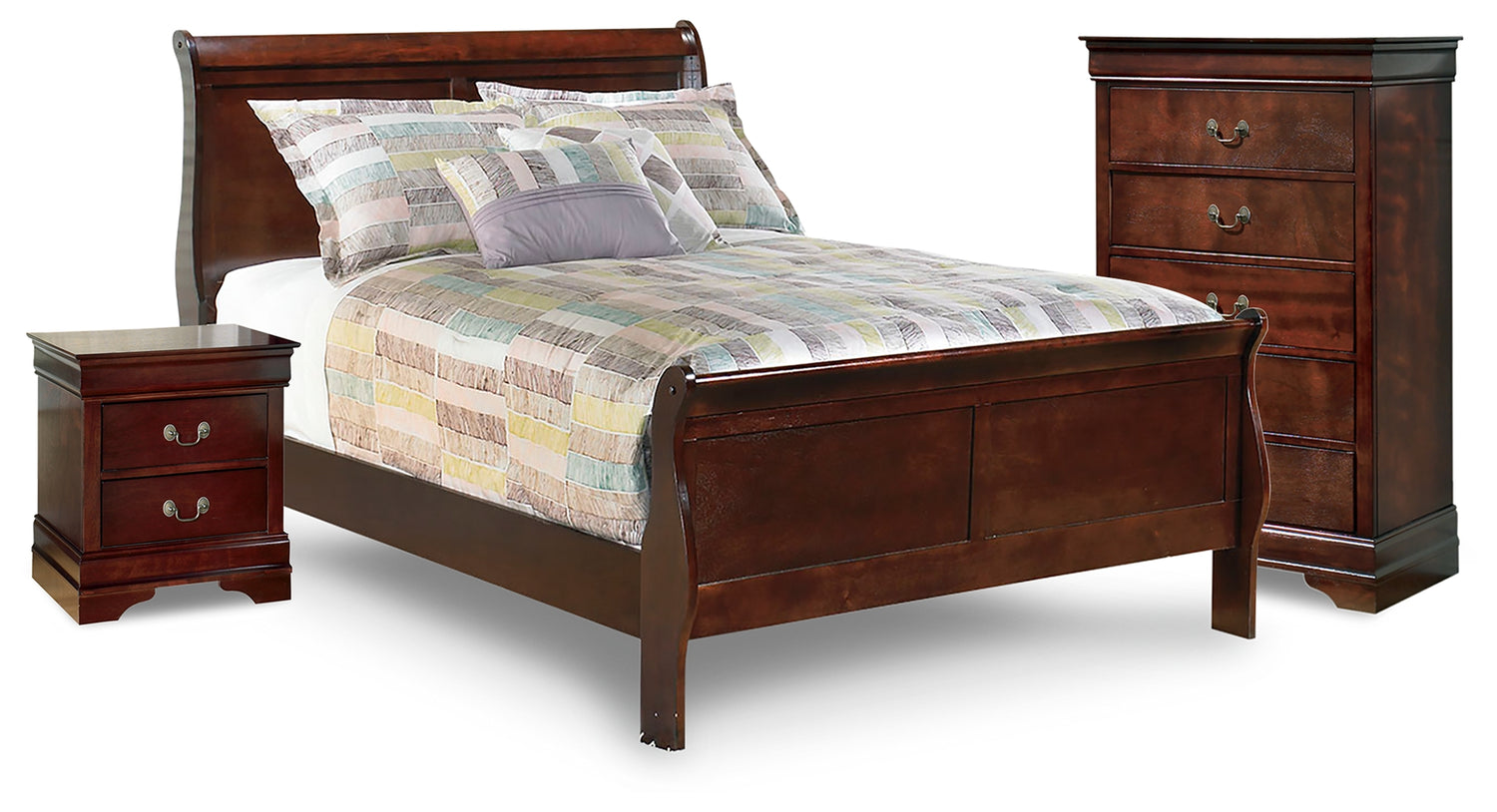 Furniture City Houma - Ashley Furniture - Alisdair Full Sleigh Bed, Chest and Nightstand - Full Sleigh Bed, Chest and Nightstand - B376B27