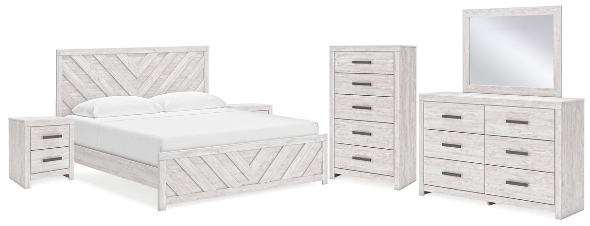 Furniture City Houma - Ashley Furniture - Cayboni King Panel Bed, Dresser, Mirror, Chest and 2 Nightstands - King Panel Bed, Dresser, Mirror, Chest and 2 Nightstands - B3788B12