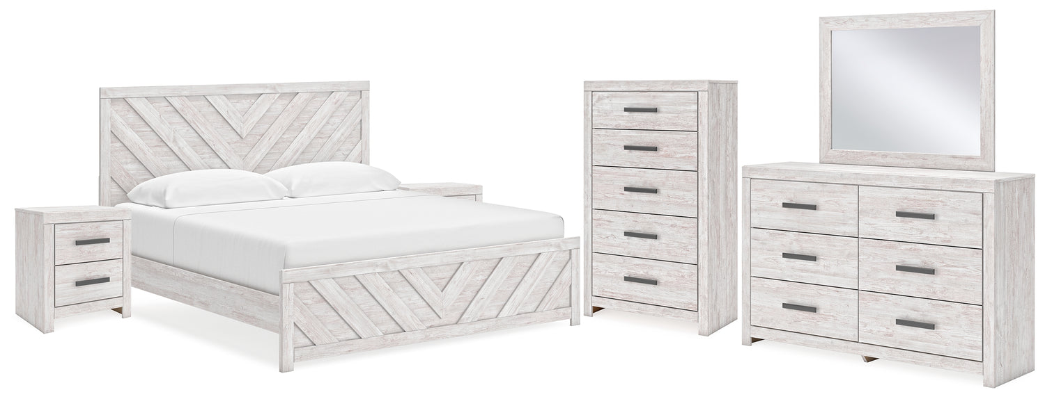 Furniture City Houma - Ashley Furniture - Cayboni King Panel Bed, Dresser, Mirror, Chest and 2 Nightstands - King Panel Bed, Dresser, Mirror, Chest and 2 Nightstands - B3788B12