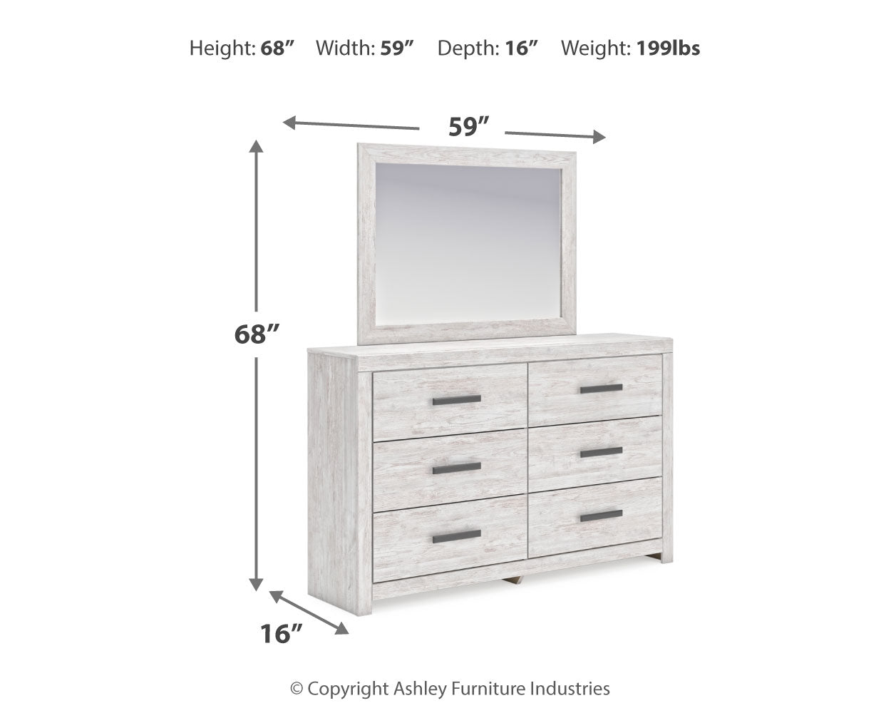 Cayboni Full Panel Bed, Dresser, Mirror and Nightstand